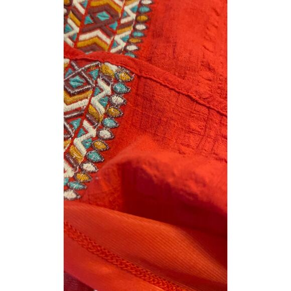 THML Red Embroidered Halter Mini Dress - Size S - Picture 14 of 16